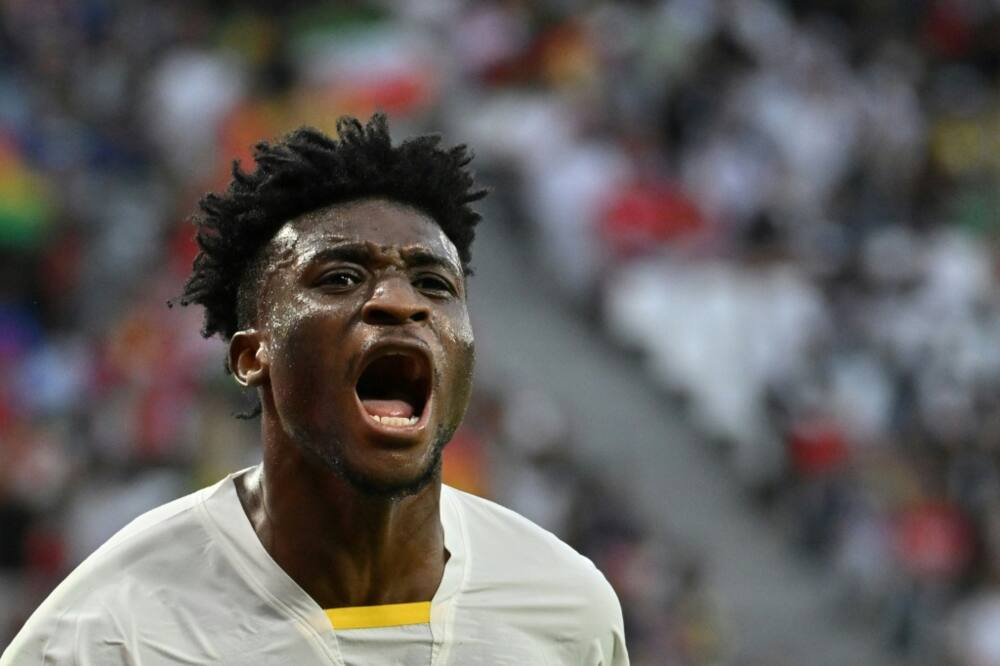 Mohammed Kudus celebrates scoring Ghana's second goal in their World Cup match against South Korea