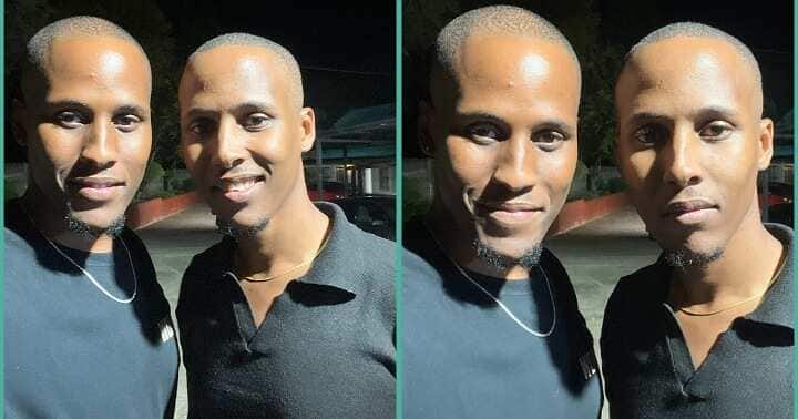 Man meets total stranger with his shape of face, they could pass for twins