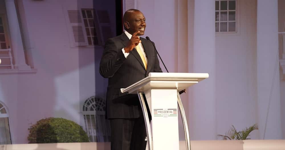 William Ruto during the 2022 Presidential Debate. Photo: Presidential Debate.