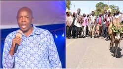 Magoha's Burial: Ezekiel Machogu Forced to Cut Short Speech as Raila Odinga Arrives