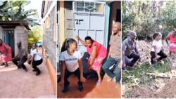 Young Lady Delights Kenyans after Performing Drop Challenge with Her Grandparents: "Blessings Hawa"