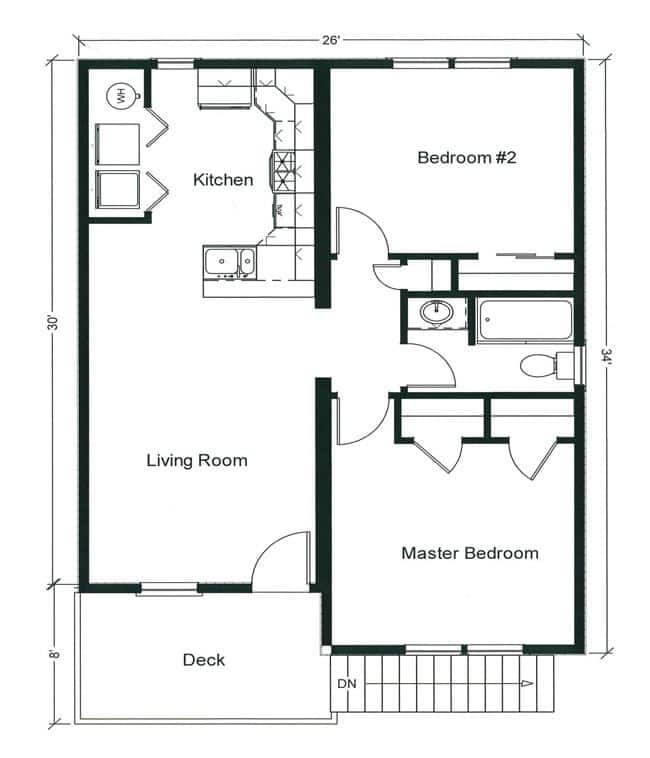 Simple 3 Room House Plans Floor