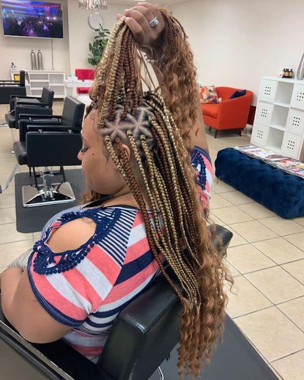 bohemian box braids