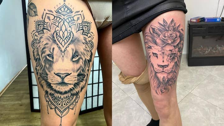 feminine classy thigh tattoos