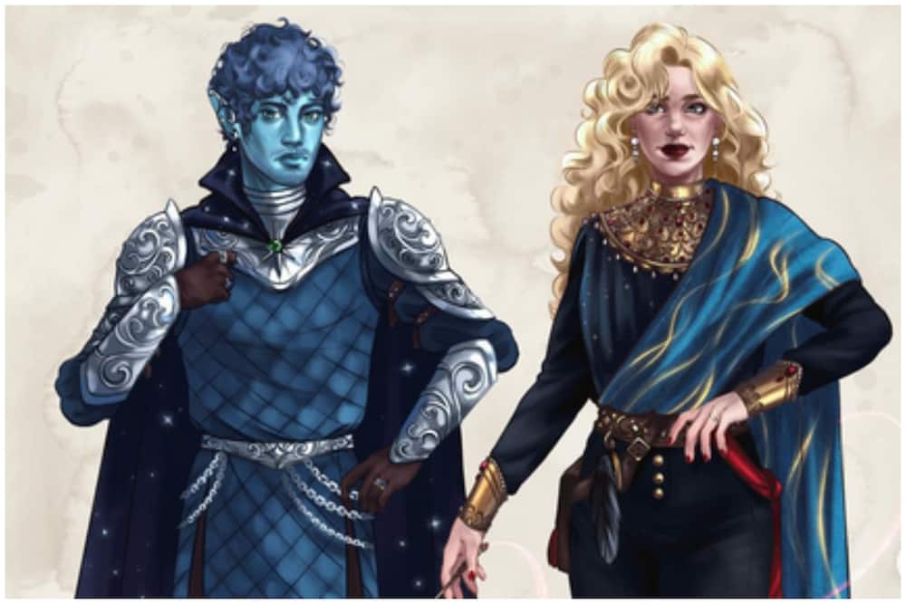 Male and female Aasimar characters