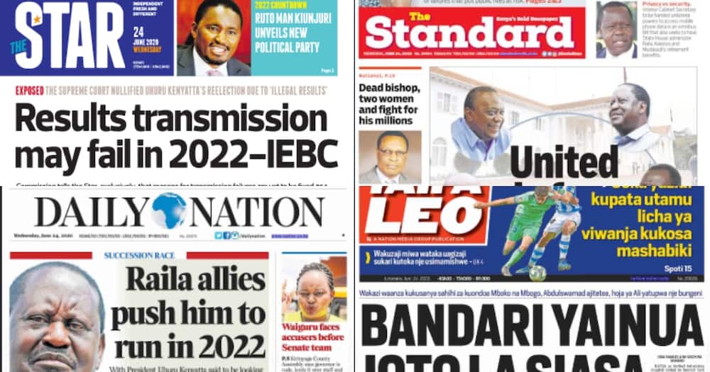 Kenyan newspapers review for June 24: IEBC warns 2022 result transmission may fail