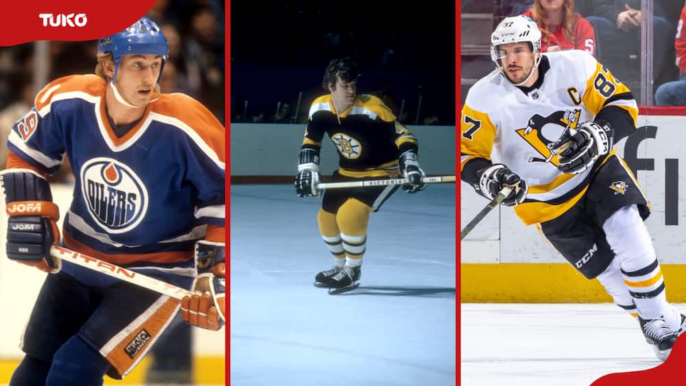 From (L-R) Wayne Gretzky, Bobby Orr and Sidney Crosby