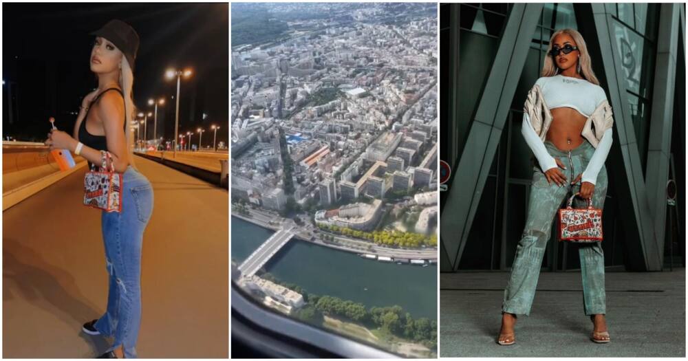 Tanasha Donna Enjoys Helicopter Ride Over Paris During Exotic Tour of Famous City.