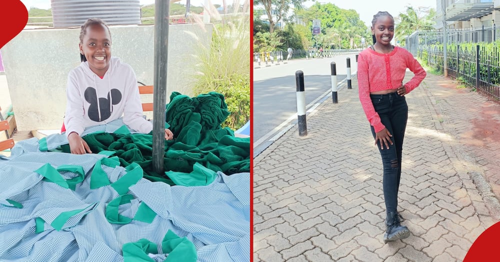 Precious Wangari gifted needy students school uniforms.