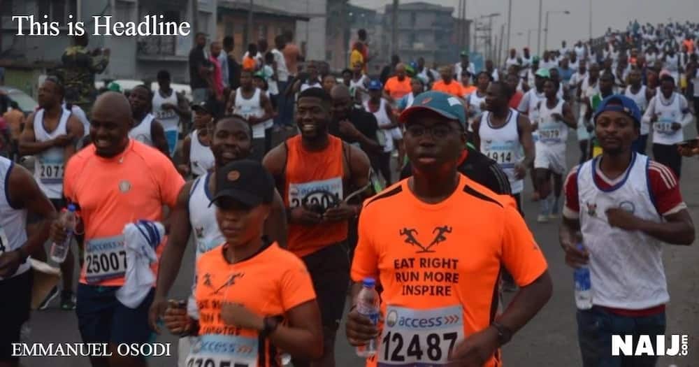Athletes and volunteers at 2017 Lagos city marathon. Photo credit: Emmanuel Osodi