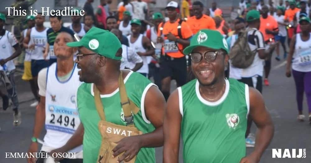 Athletes and volunteers at 2017 Lagos city marathon. Photo credit: Emmanuel Osodi