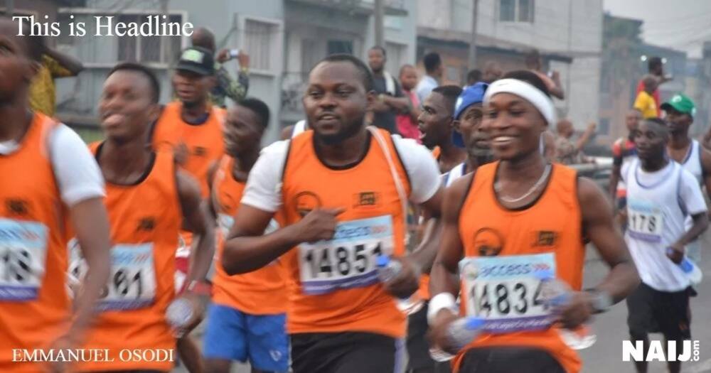 Athletes and volunteers at 2017 Lagos city marathon. Photo credit: Emmanuel Osodi